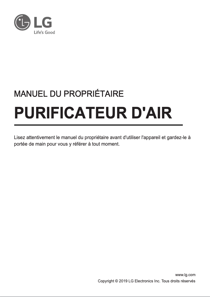 Página nº 1 - Manual de usuario LG AS60GDWV0