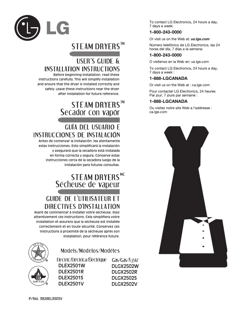 Imagen de la primera página del manual del dispositivo DLGX2502V