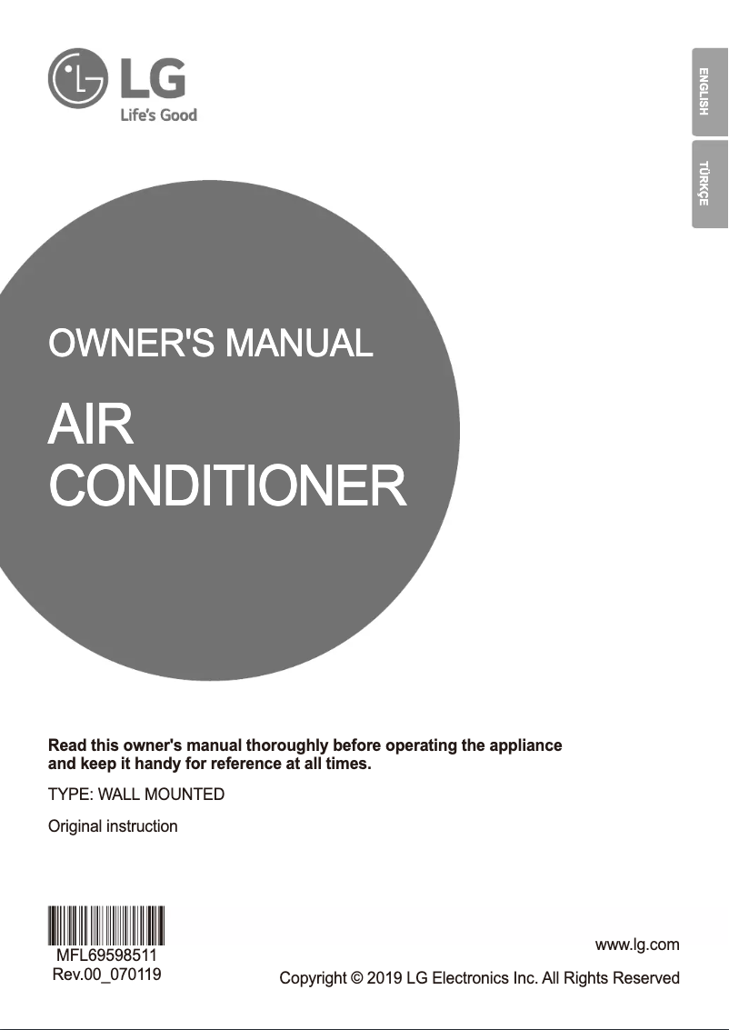 Página 1 del manual Manual de usuario LG ZMNW18GSKC0