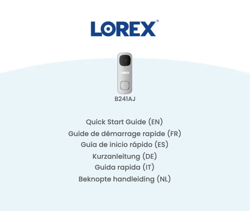Página nº 1 - Guía de inicio rápido Lorex B241AJD-EU