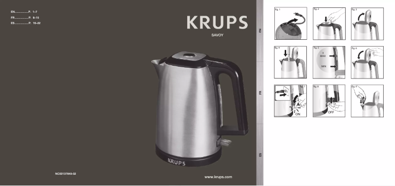 Página nº 1 - Manual de usuario Krups Savoy BW3110
