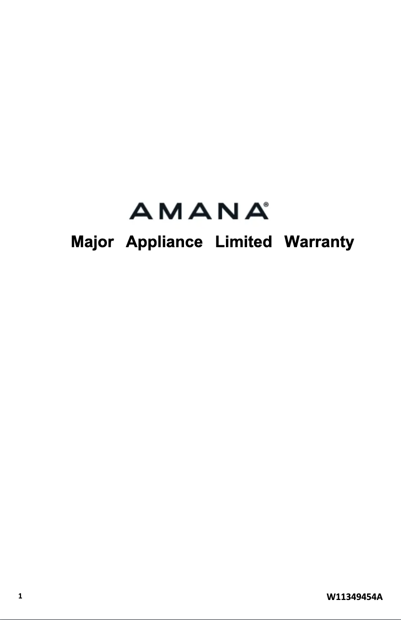 Página 1 del manual Información de garantía Amana AGR6303MMS