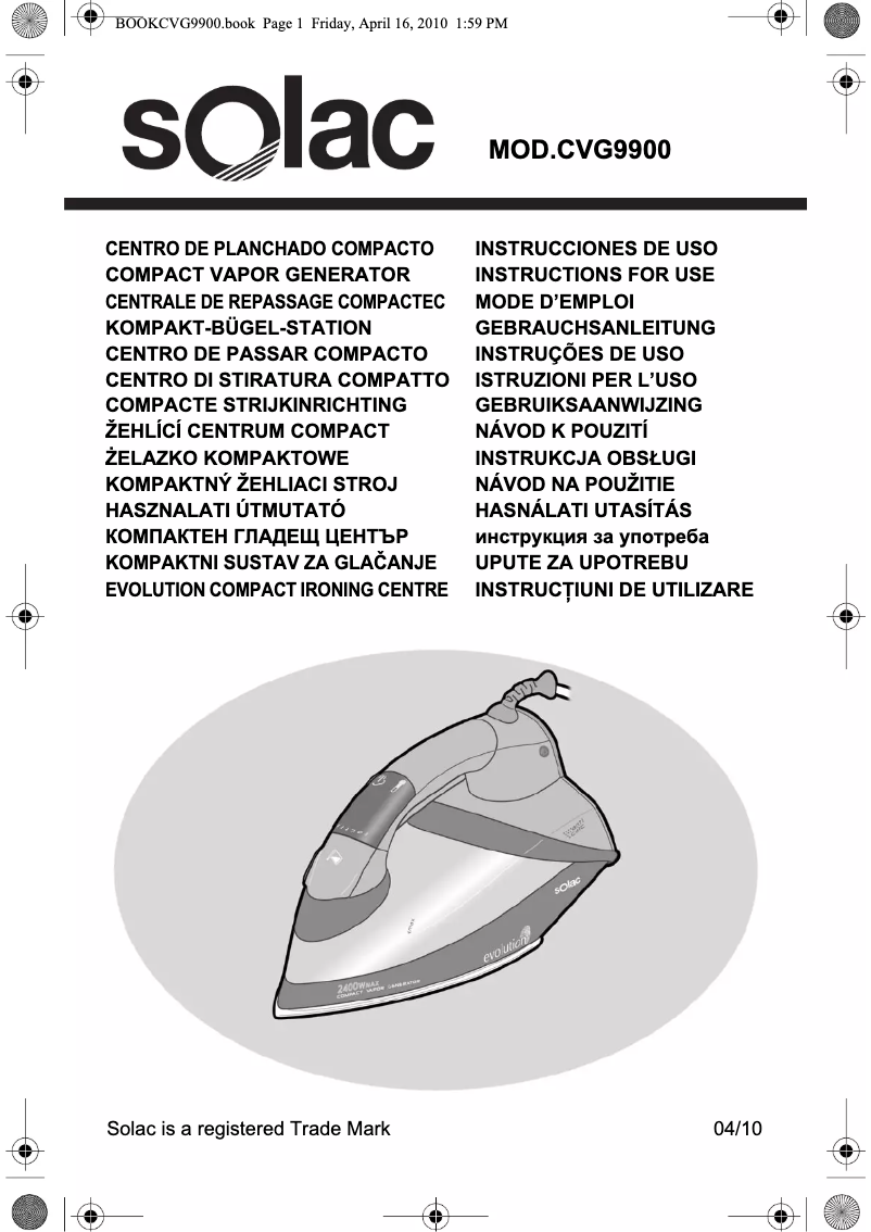 Página nº 1 - Manual de usuario Solac CVG9900