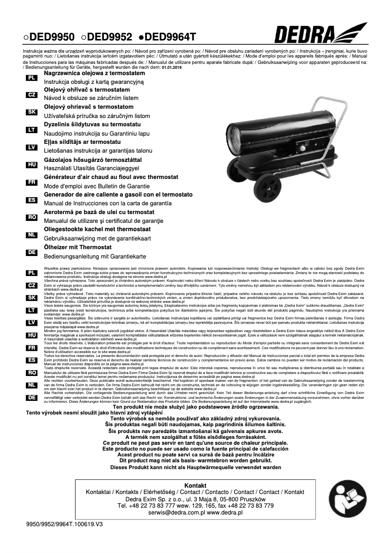 Página 1 del manual Manual de usuario DEDRA DED9964T