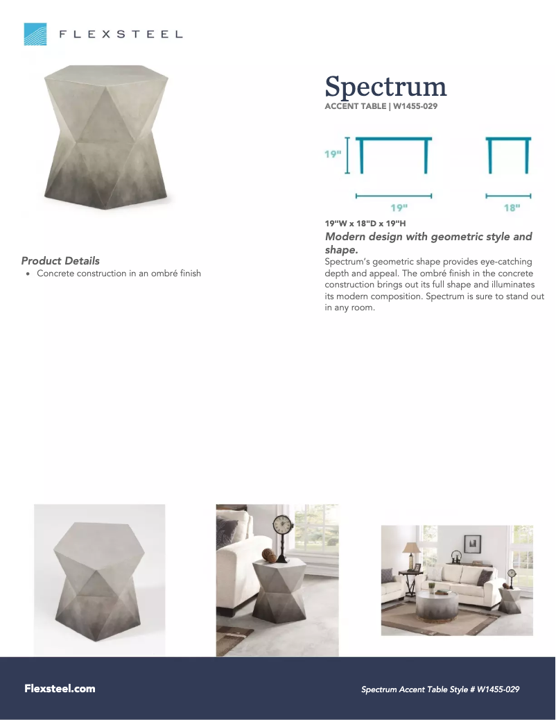 Página 1 del manual Manual de usuario Flexsteel Spectrum W1455-029