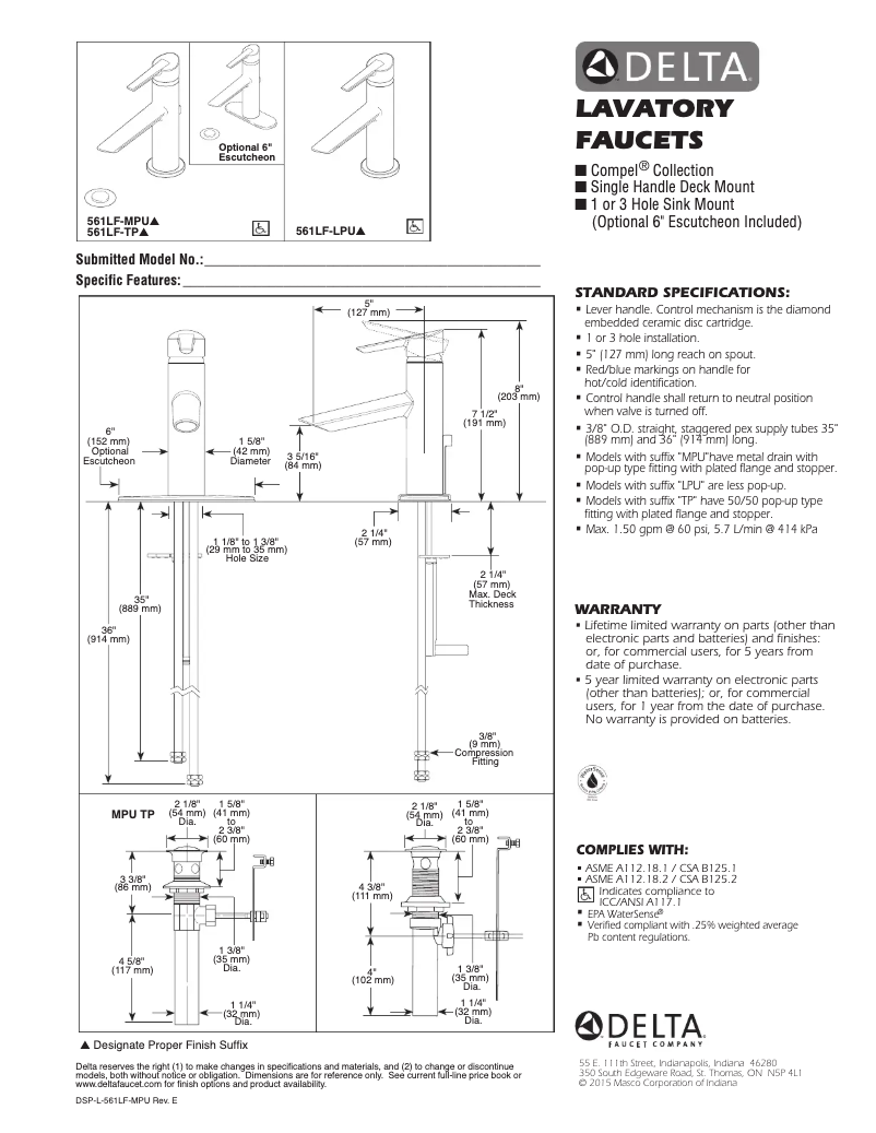 Imagen de la primera página del manual del dispositivo 561-SSMPU-DST