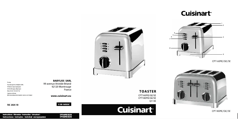 Página nº 1 - Manual de usuario Cuisinart Metal Classic CPT-180