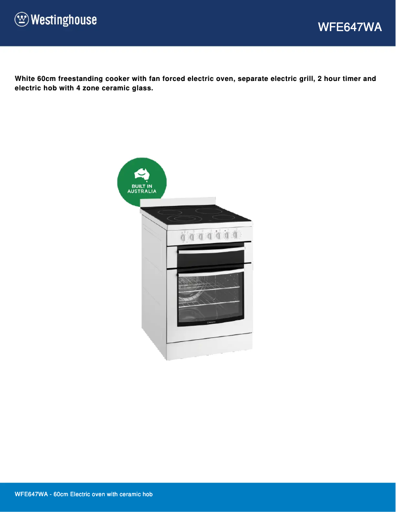 Imagen de la primera página del manual del dispositivo WFE647