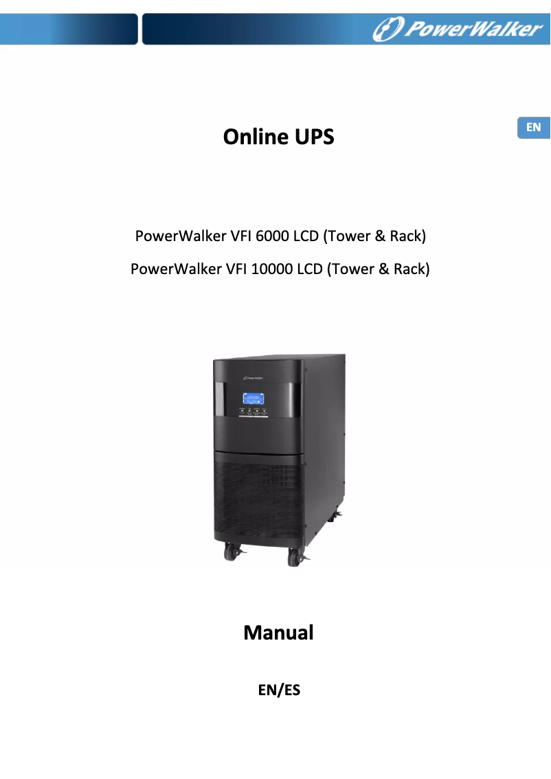 Imagen de la primera página del manual del dispositivo VFI 10000 LCD