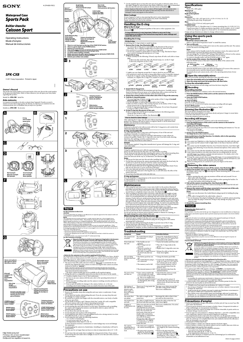 Página nº 1 - Manual de usuario Sony SPK-CXB
