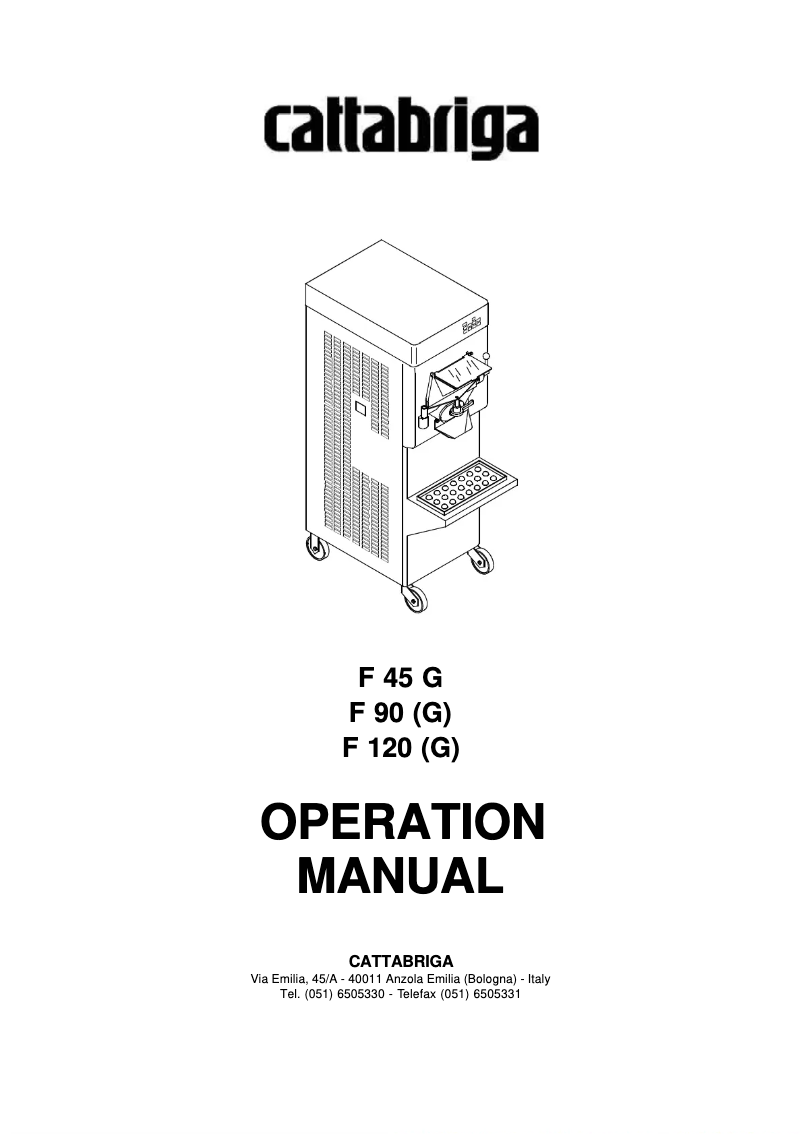 Página 1 del manual Manual de usuario Cattabriga F 45 G