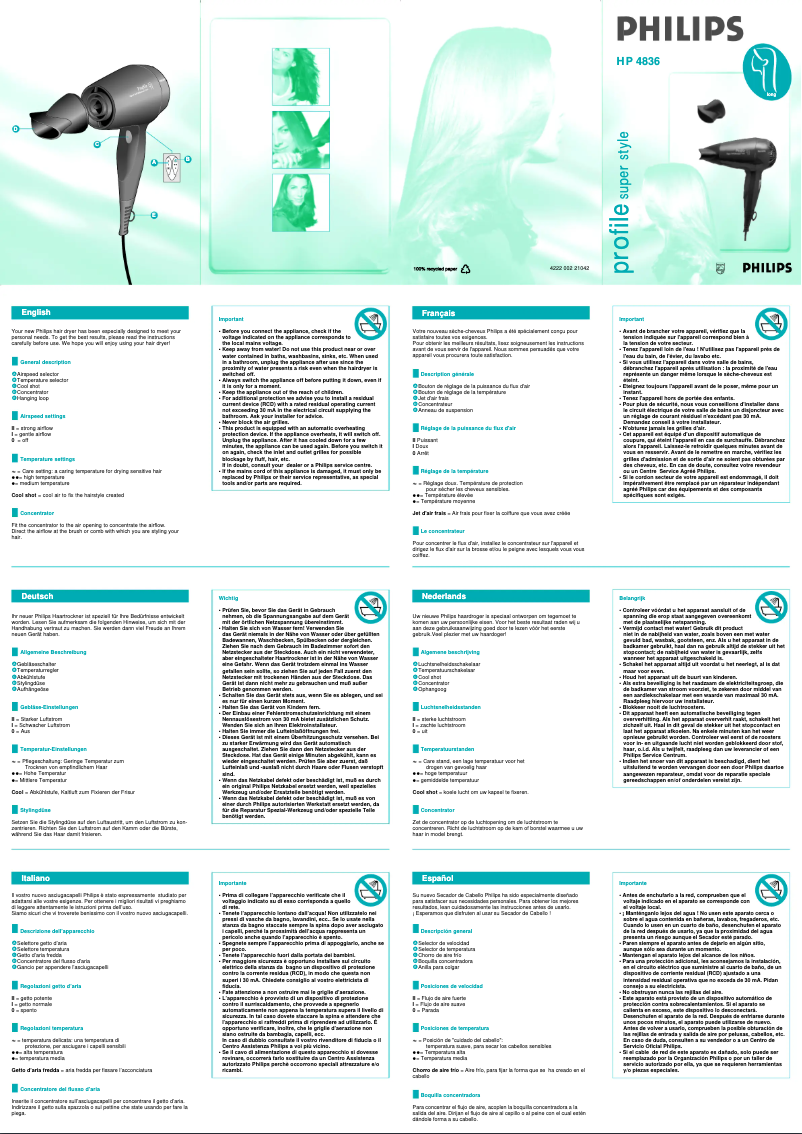 Página 1 del manual Manual de usuario Philips HP4836