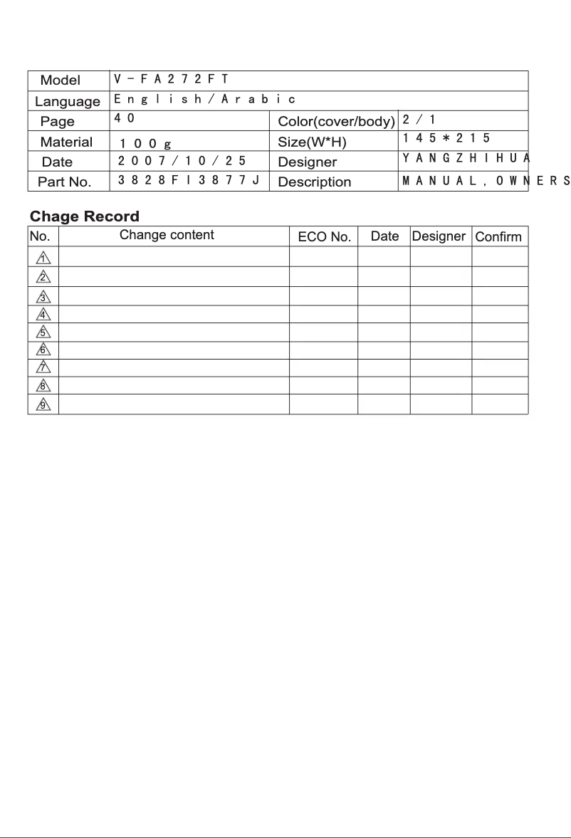 Página nº 1 - Manual de usuario LG V-FA272FT