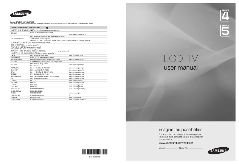 Imagen de la primera página del manual del dispositivo LE-22B541C4W