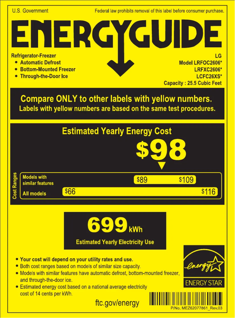 Imagen de la primera página del manual del dispositivo LRFXC2606S