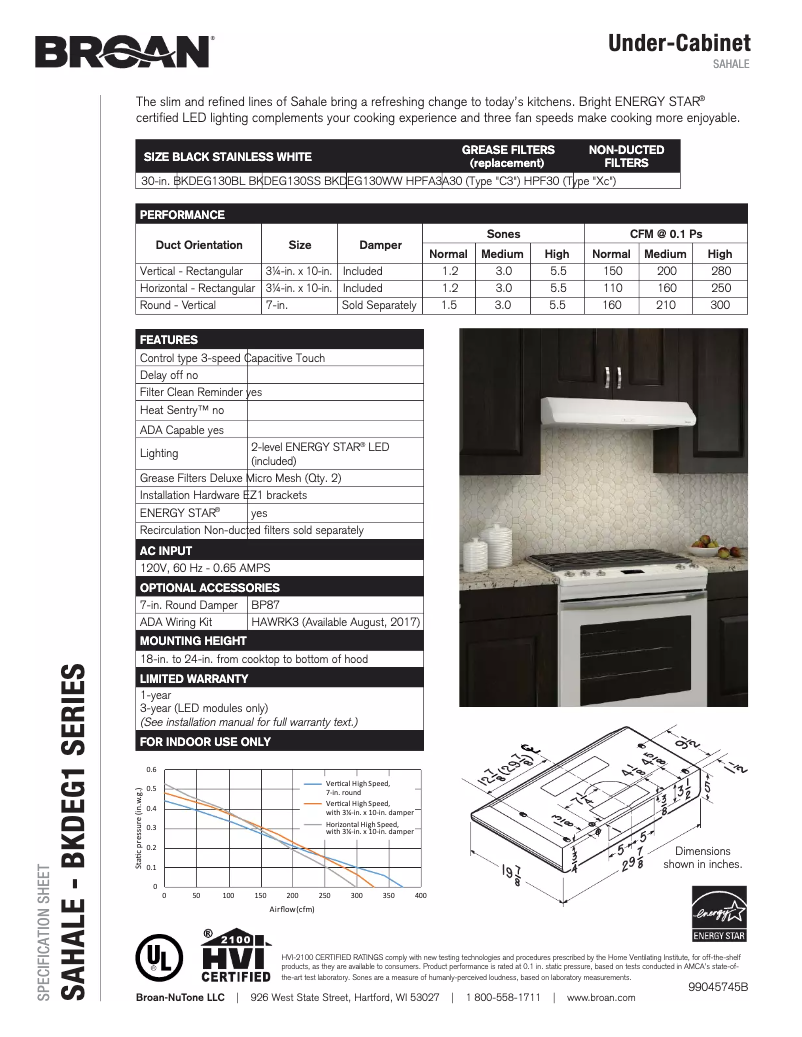 Imagen de la primera página del manual del dispositivo BKDEG130SS