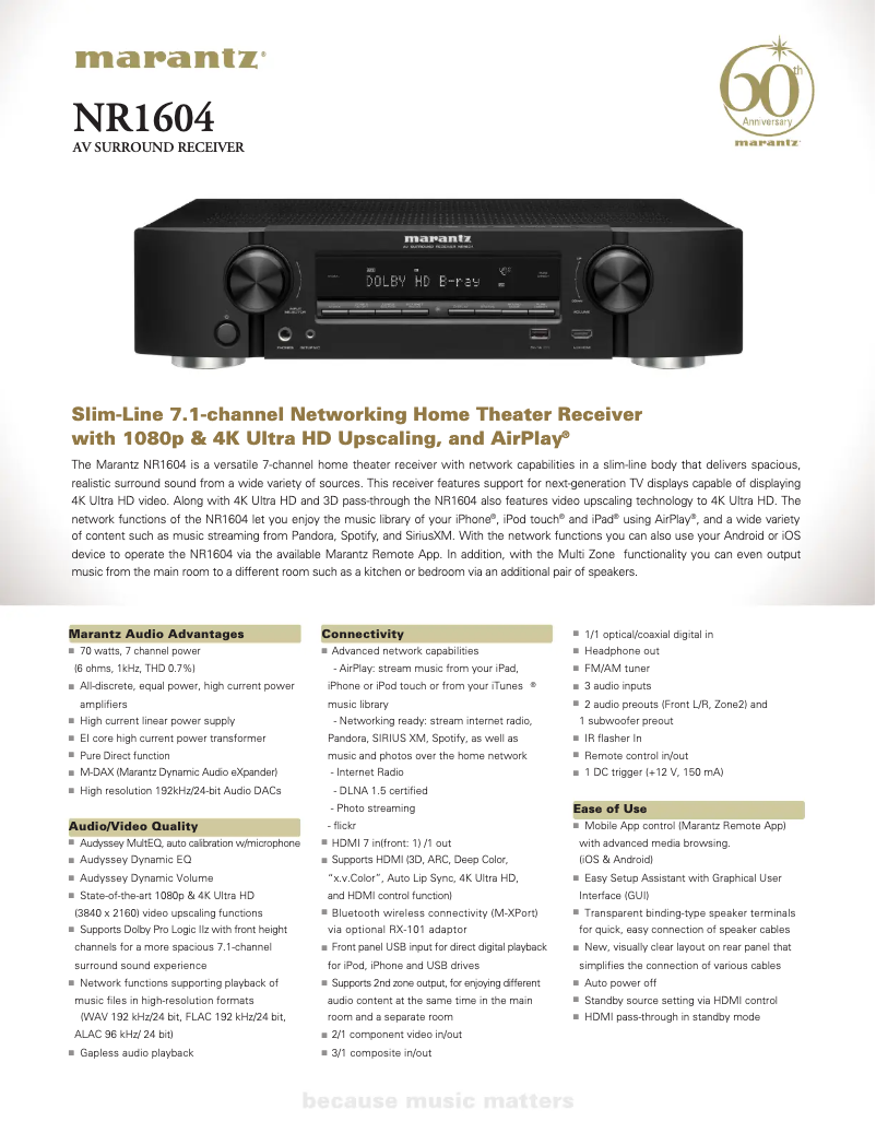 Imagen de la primera página del manual del dispositivo NR1604