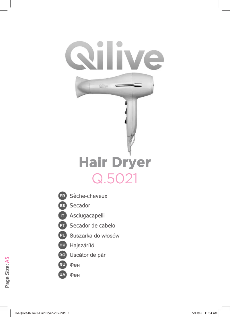 Imagen de la primera página del manual del dispositivo Q.5021