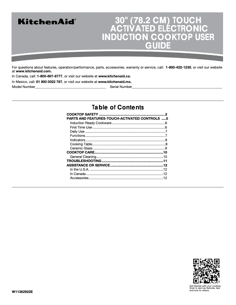 Imagen de la primera página del manual del dispositivo KCIG550JSS