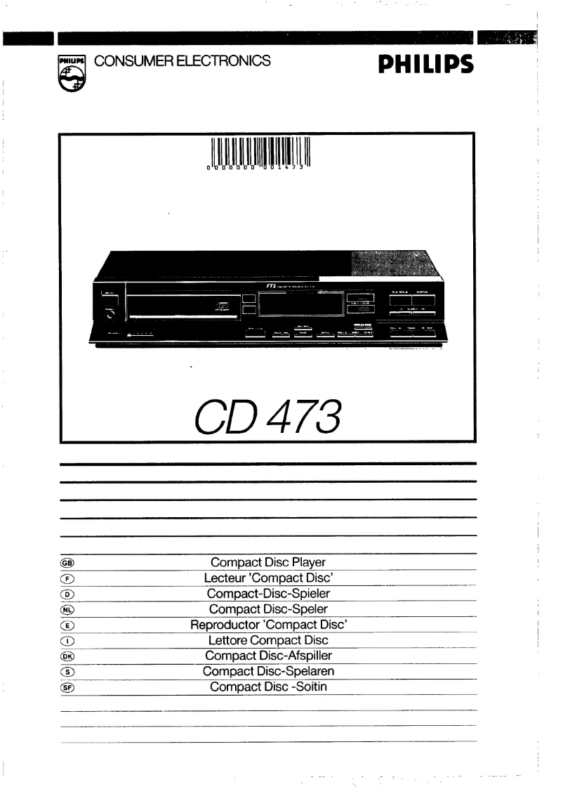 Imagen de la primera página del manual del dispositivo CD473