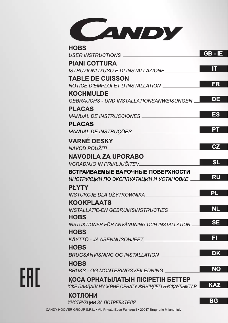 Página 1 del manual Manual de usuario Candy CH64 C/2