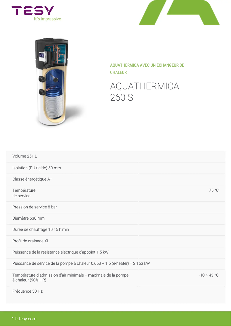 Imagen de la primera página del manual del dispositivo AquaThermica 260 S