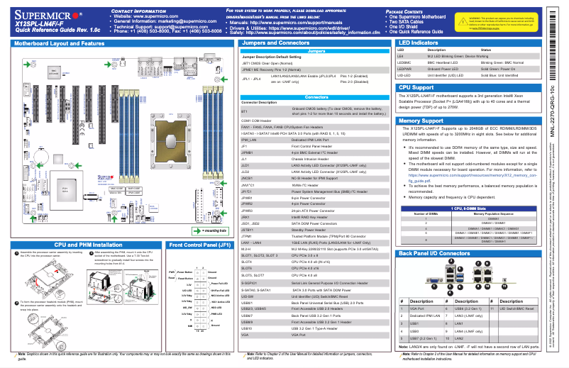 Imagen de la primera página del manual del dispositivo X12SPL-LN4F