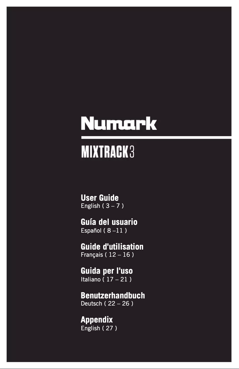Imagen de la primera página del manual del dispositivo Mixtrack 3