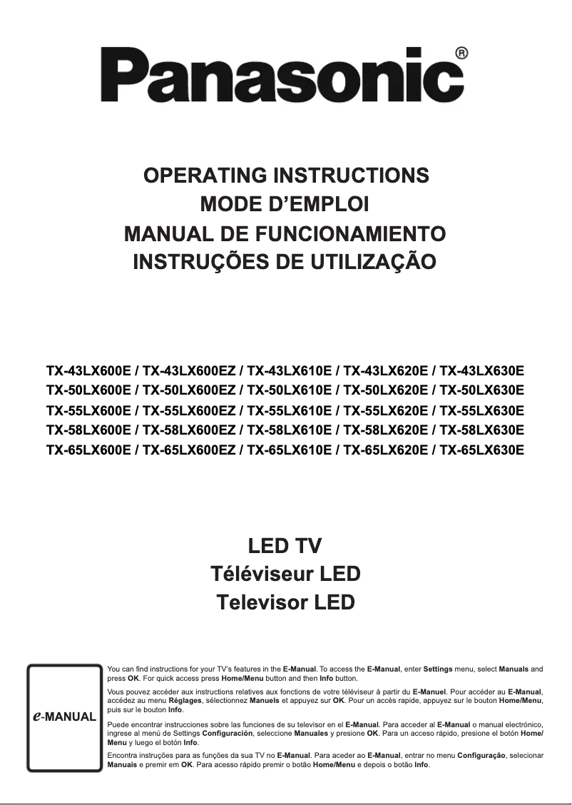 Imagen de la primera página del manual del dispositivo TX-50LX600E