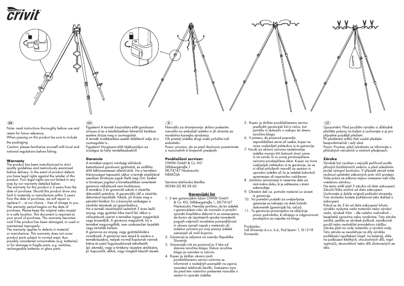 Página nº 1 - Manual de usuario Crivit IAN 292243