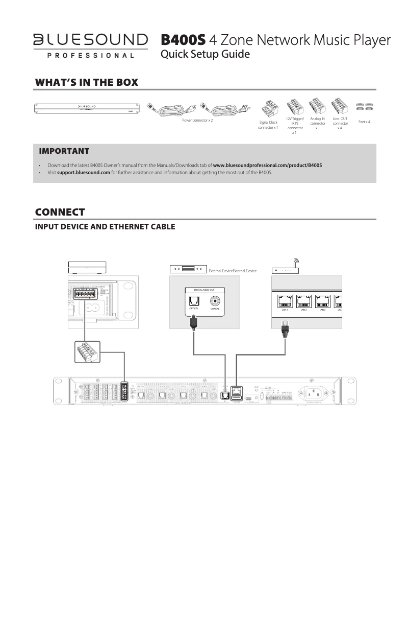 Imagen de la primera página del manual del dispositivo B400S