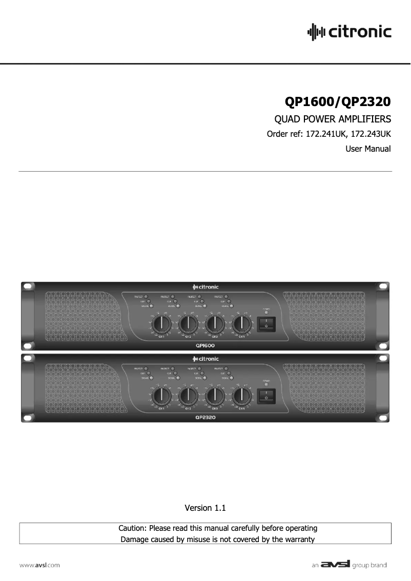 Imagen de la primera página del manual del dispositivo QP1600