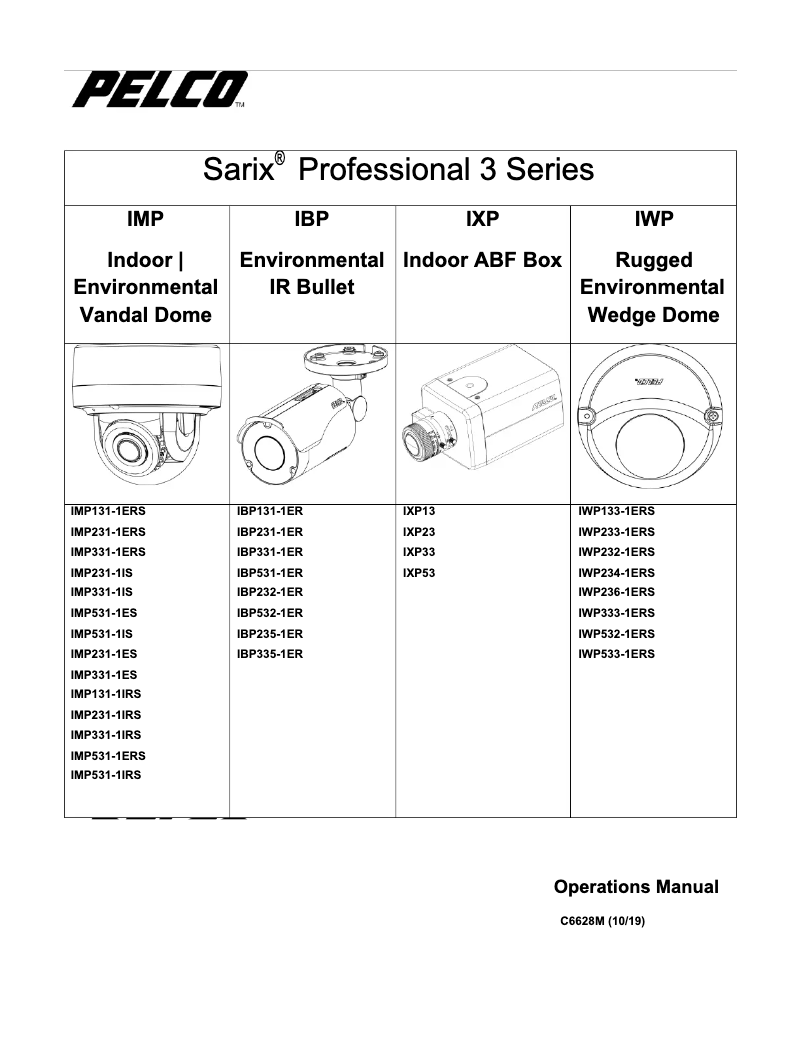Imagen de la primera página del manual del dispositivo Sarix Professional IWP236-1ERS