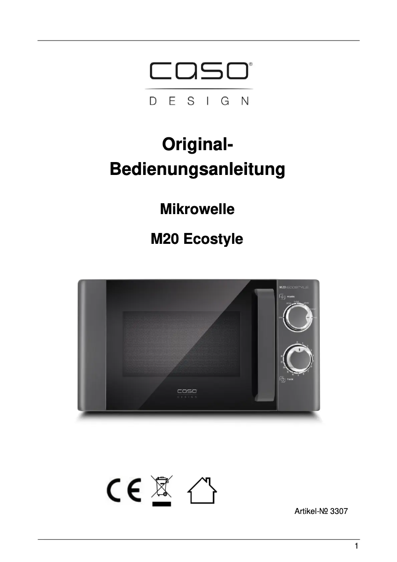 Página 1 del manual Manual de usuario Caso M20 Ecostyle