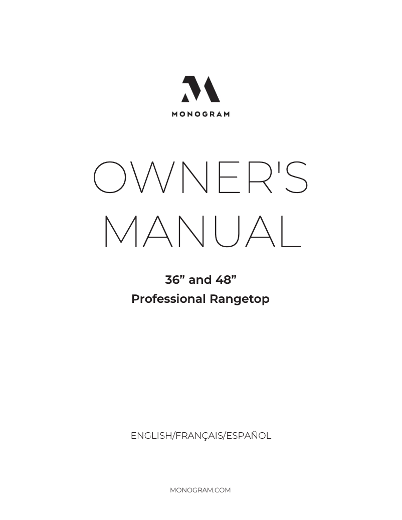 Página nº 1 - Manual de uso y mantenimiento Monogram ZGU486NDTSS