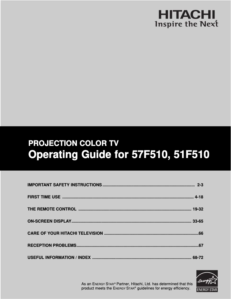 Página 1 del manual Manual de usuario Hitachi 51F510