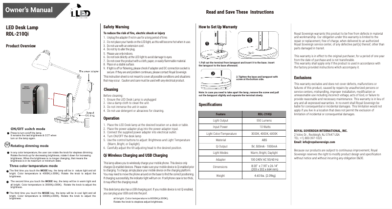 Página 1 del manual Manual de usuario Royal Sovereign RDL-210Qi