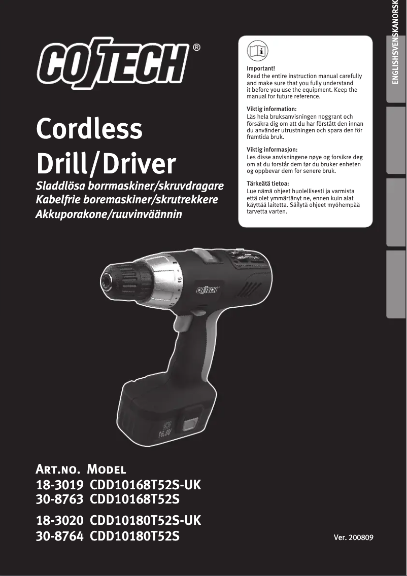 Página 1 del manual Manual de usuario Cotech CDD10180T52S