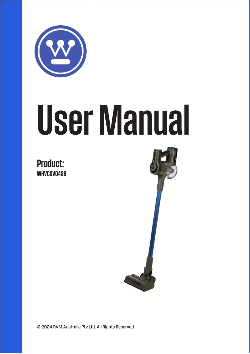 Imagen de la primera página del manual del dispositivo WHVC04SB