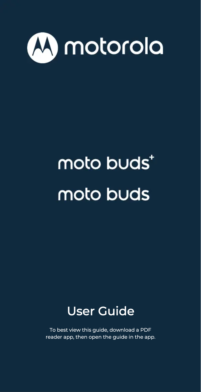 Imagen de la primera página del manual del dispositivo Moto Buds