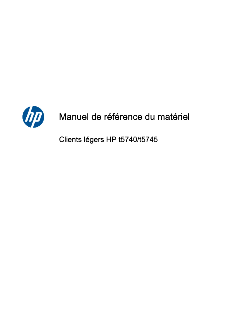 Página 1 del manual Manual de usuario HP t5745
