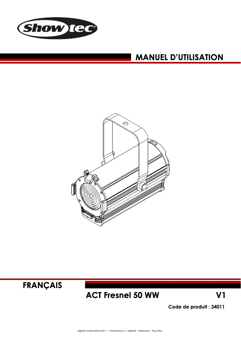 Página nº 1 - Manual de usuario Showtec ACT Fresnel 50 WW