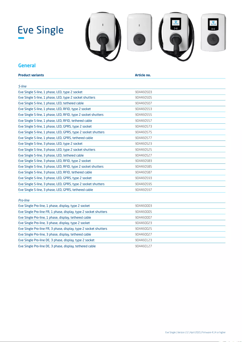 Imagen de la primera página del manual del dispositivo Eve Single Pro-line