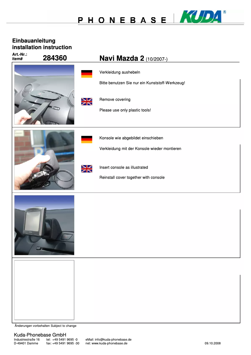 Imagen de la primera página del manual del dispositivo 284365