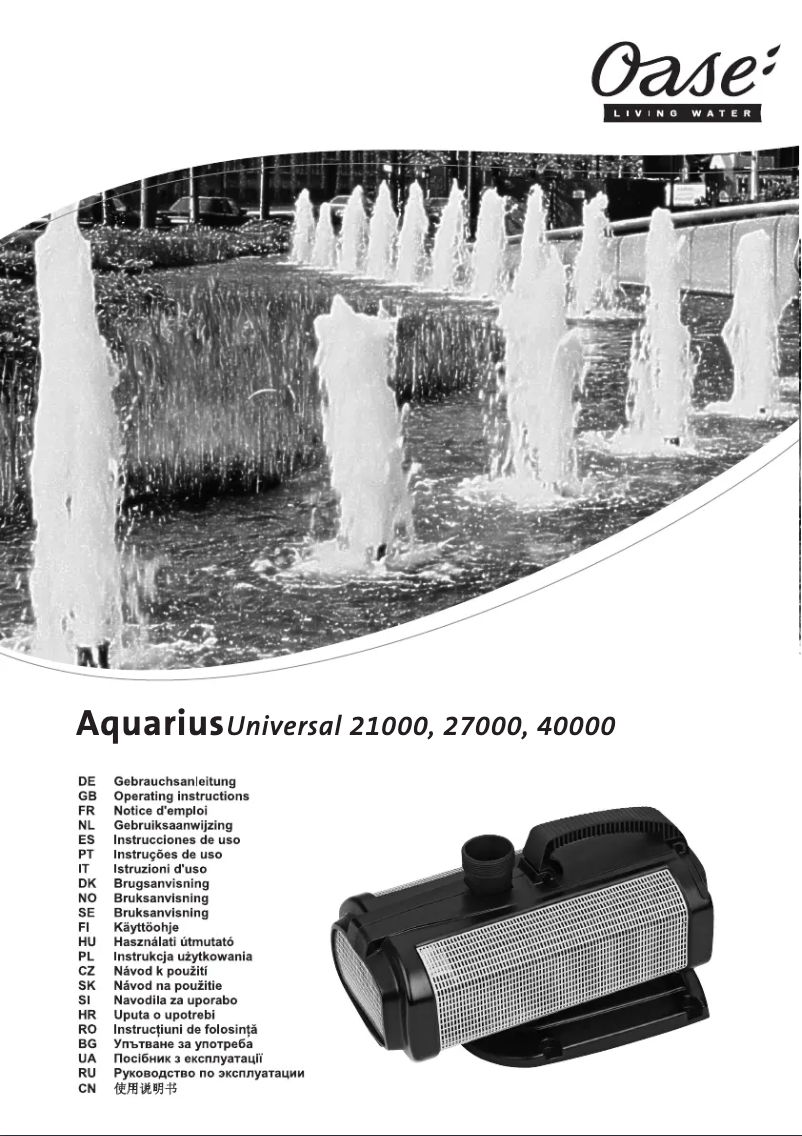 Página 1 del manual Manual de usuario Oase Quarius Universal 27000