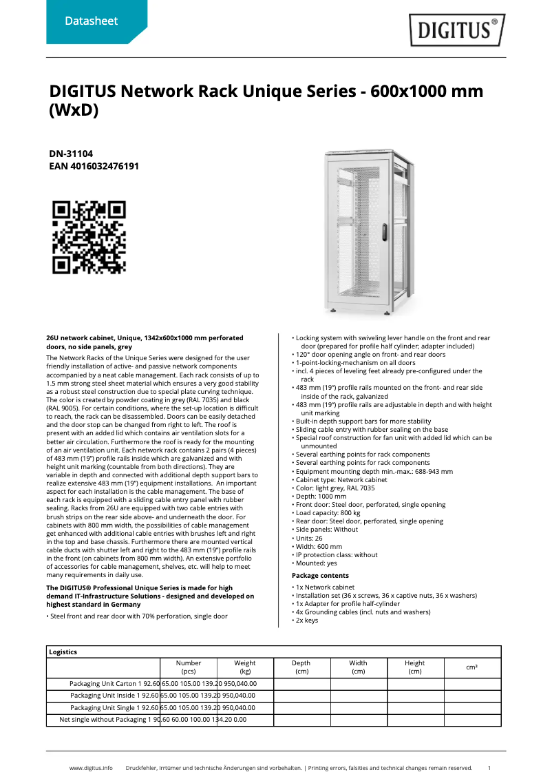 Página nº 1 - Ficha técnica Digitus DN-31104
