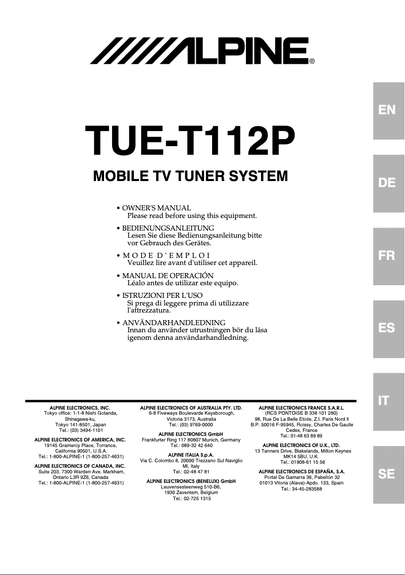 Imagen de la primera página del manual del dispositivo TUE-T112P