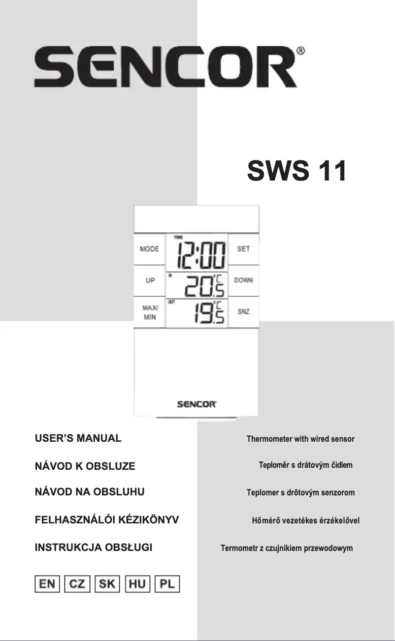 Página 1 del manual Manual de usuario Sencor SWS 11