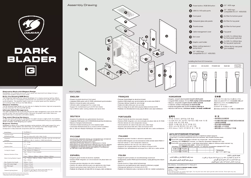 Imagen de la primera página del manual del dispositivo DarkBlader-G