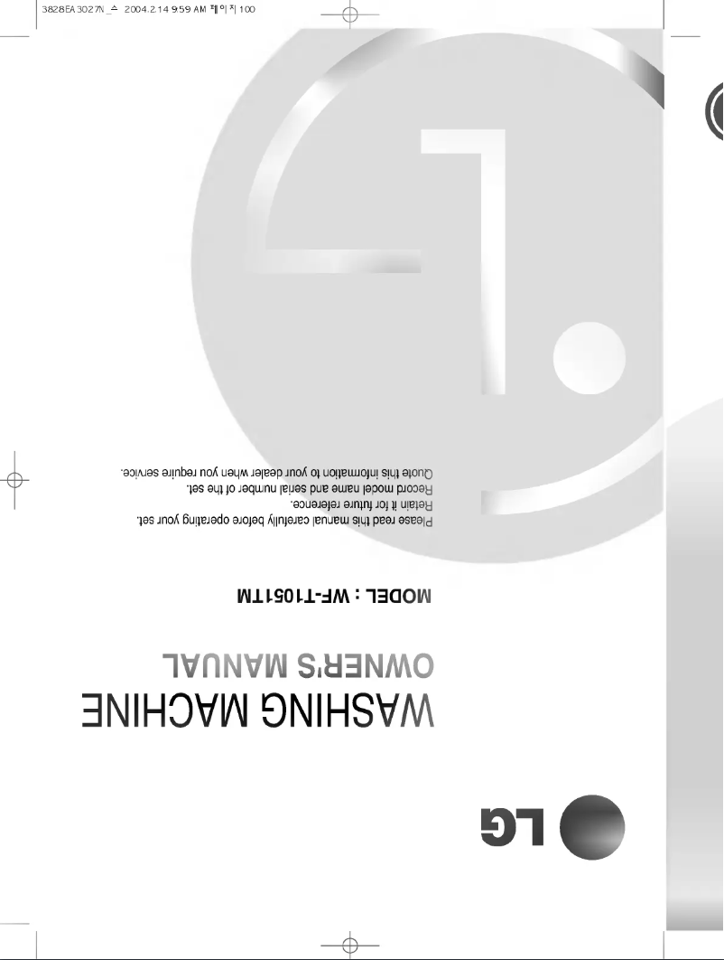 Página 1 del manual Manual de usuario LG WF-T8304TM